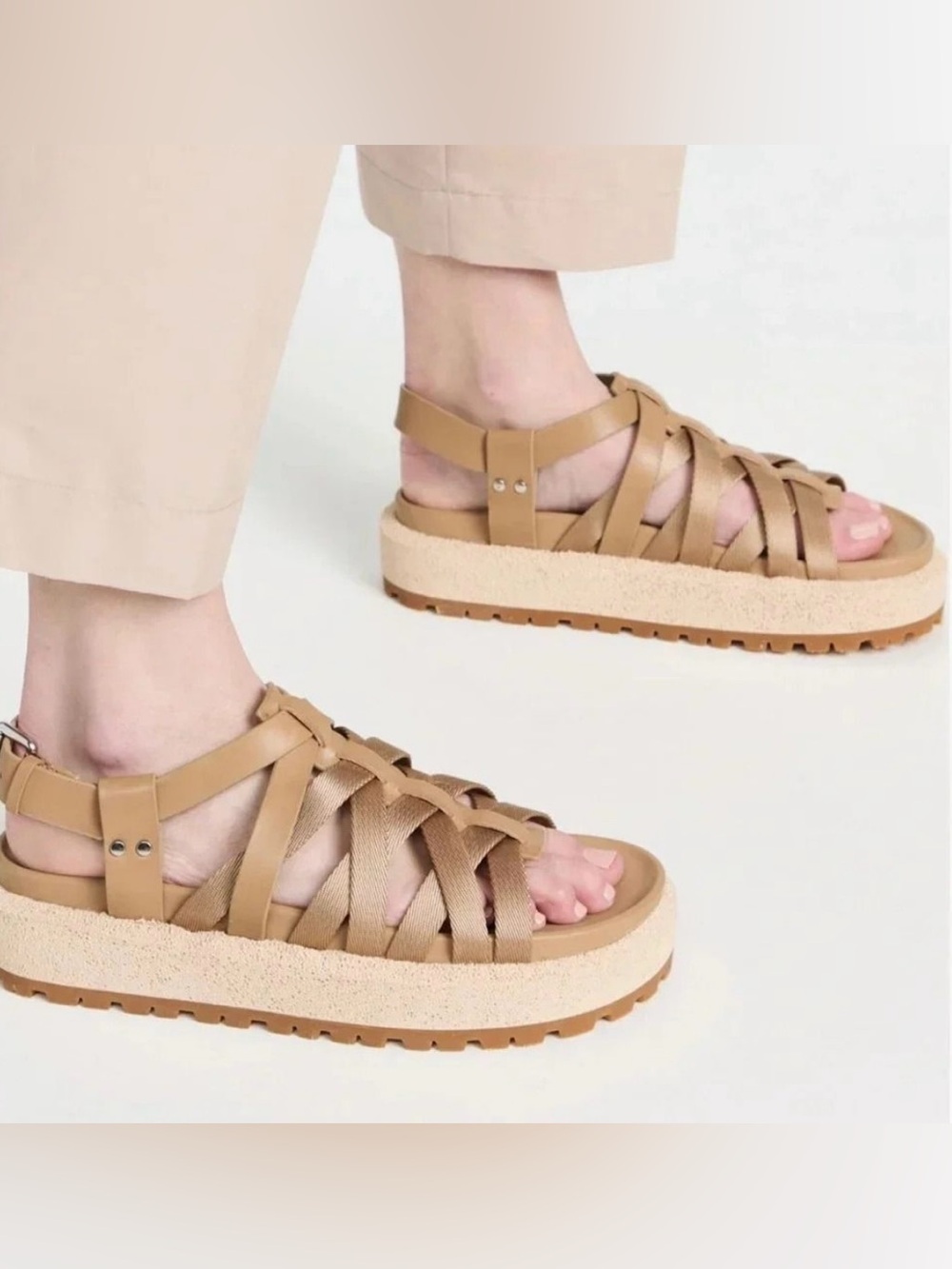 Rag & Bone - Park Platform Fisherman Sandals - Biscotti - Sz 39.5 (US 9.5)